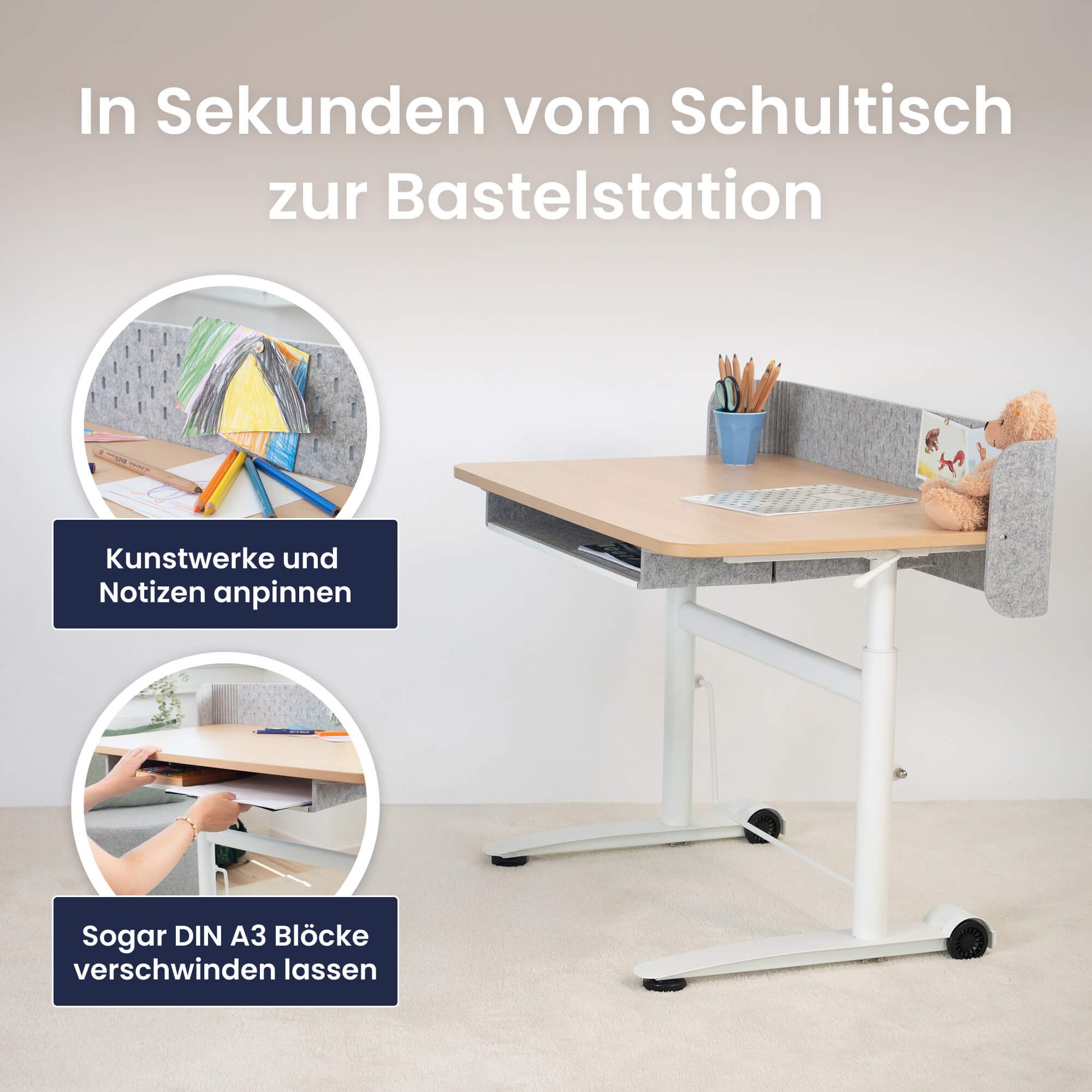 Ergotopia Kindertisch Desktopia Kids - Höhenverstellbarer Kinderschreibtisch – Bild 4 von 5