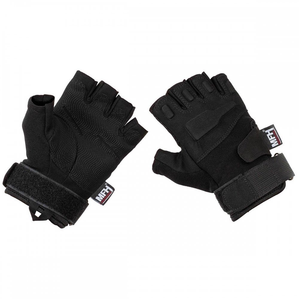 MFHHighDefence Multisporthandschuhe HighDefence Tactical Handschuhe,"Protect", ohne Finger, schwarz - XL | Trainingshandschuhe
