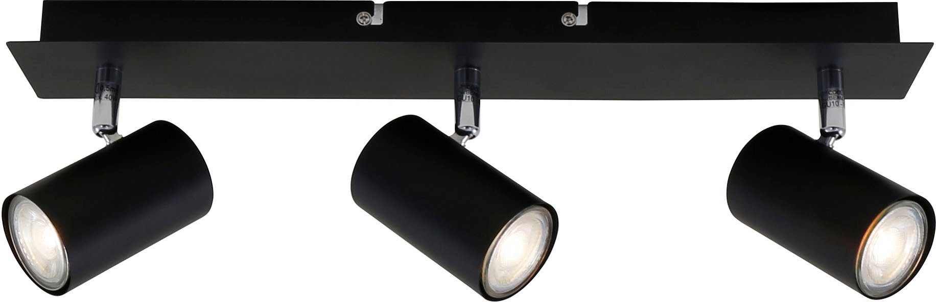 Briloner Leuchten LED Deckenspots 2857035 Run, ohne Leuchtmittel, Warmweiß, Deckenlampe, 45x8x12,3cm, Schwarz, max.40W, GU10, Wohnzimmer, Flur