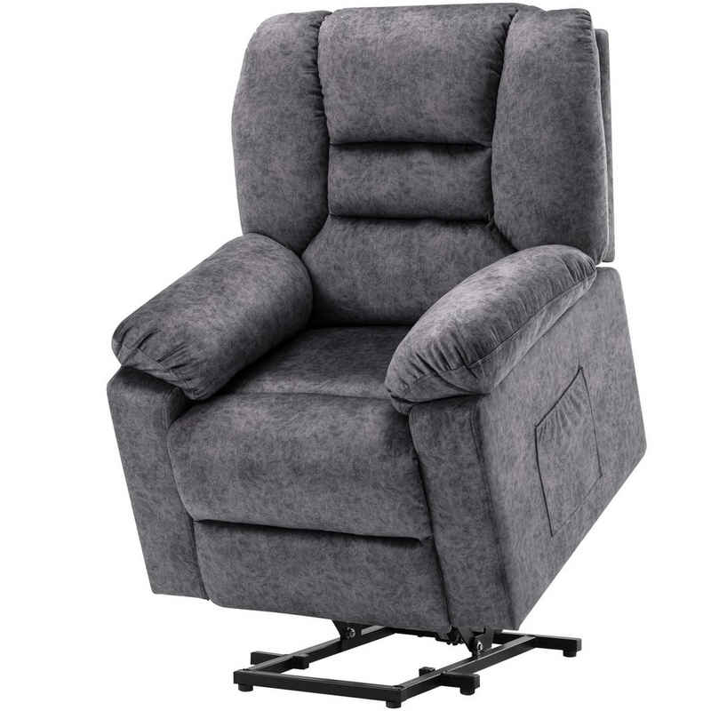 Merax TV-Sessel »mit Aufstehhilfe,Massagesessel elektrisch mit Liegefunktion,aus Stoff«, Wärmefunktion und Vibrationsmassage, Fernsehsessel mit relaxfunktion, Relaxsessel