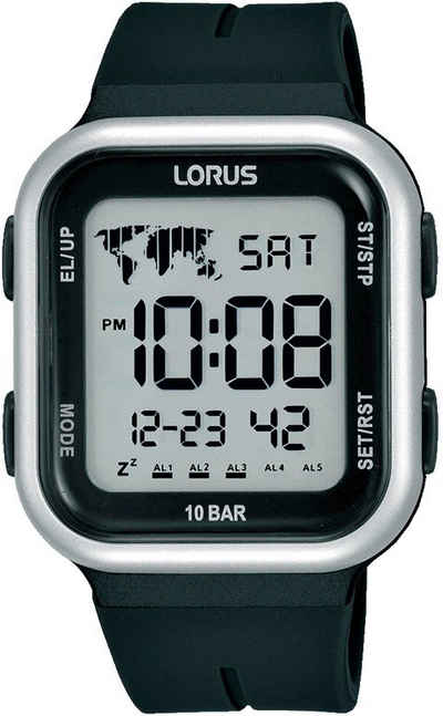 LORUS Chronograph Sports digital, R2351PX9, Armbanduhr, Quarzuhr, Herrenuhr, Stoppfunktion, digitale Anzeige