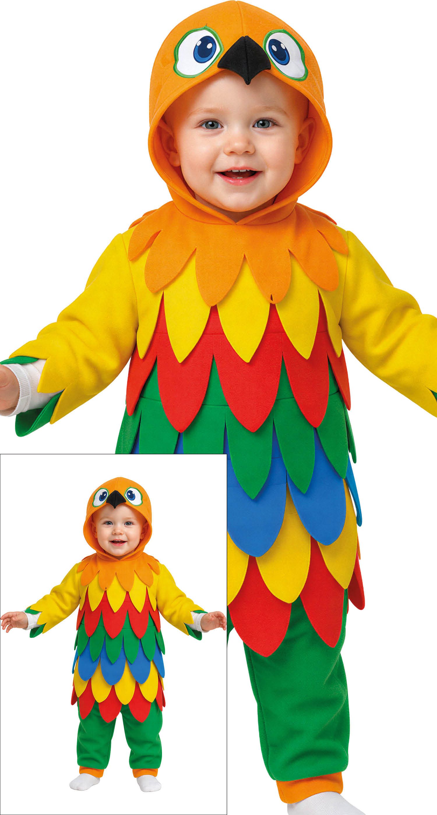 Fiestas Guirca Kostüm, Papageien Karnevalsfigur Buntes Vogelkarneval Outfit Tierisch Karneval