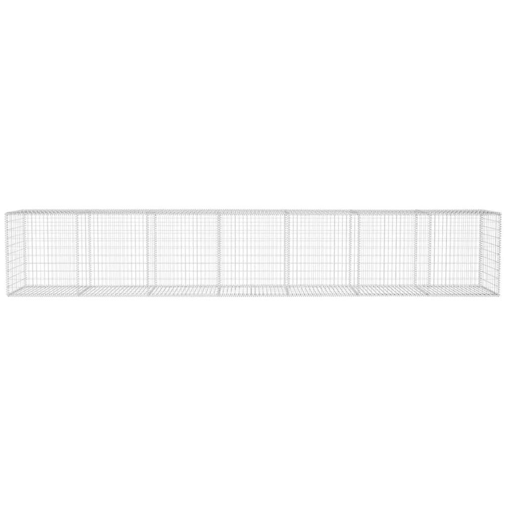 vidaXL Gartenzaun Gabionenwand mit Abdeckung Verzinkter Stahl 600x50x100 cm, (1-St)
