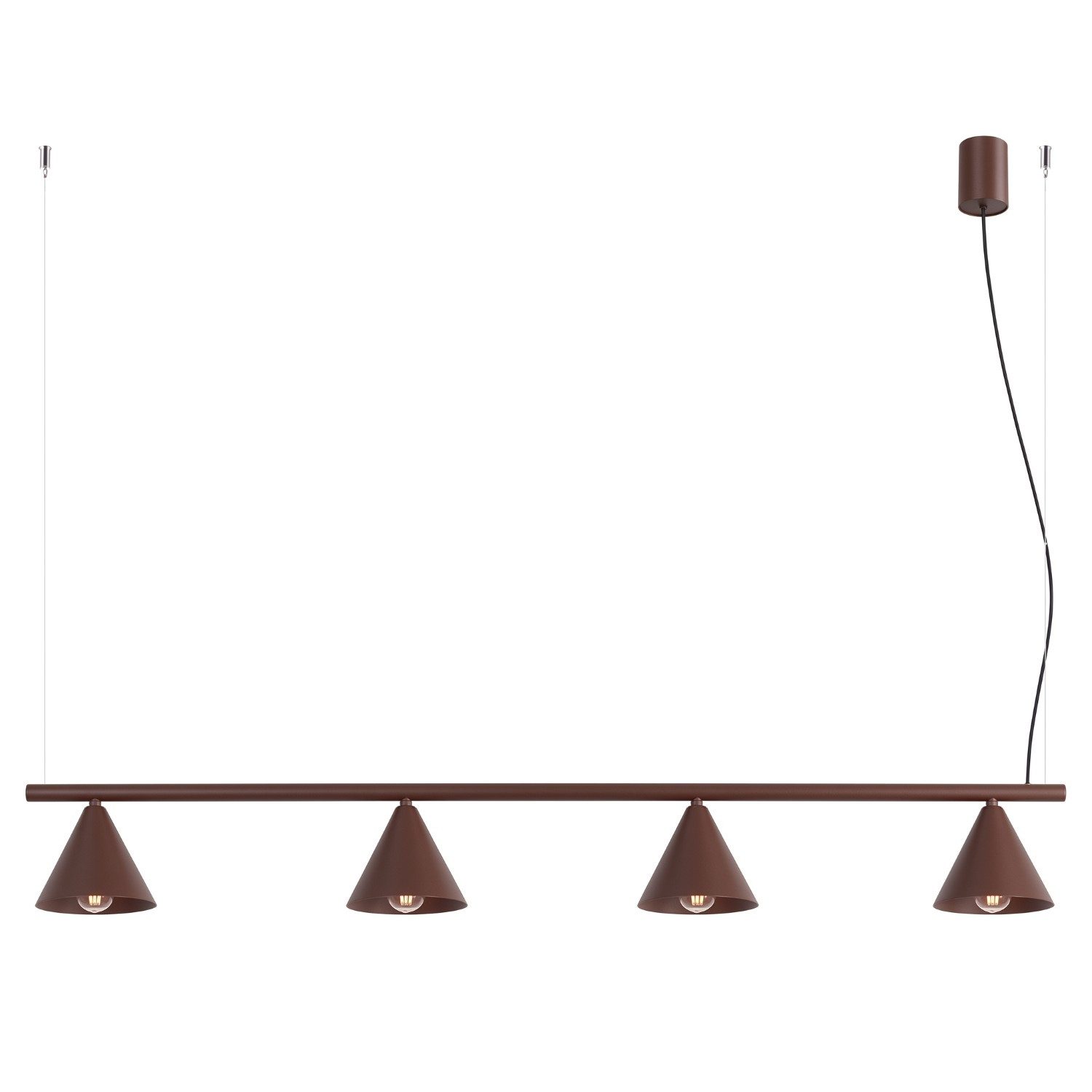 SOLLUX lighting Kronleuchter Kronleuchter NOX 4L braun, Nicht enthalten