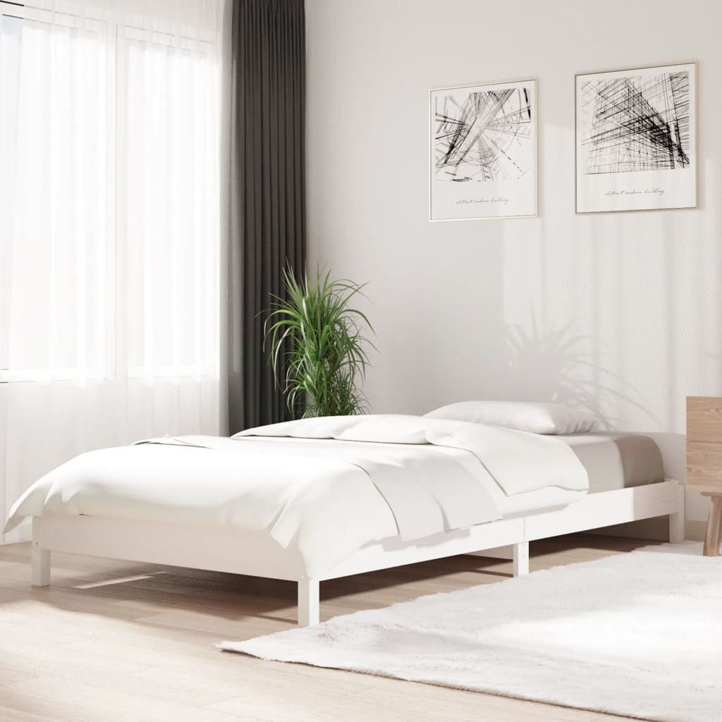 vidaXL Bett, Stapelbett Weiß 75x190 cm Massivholz Kiefer günstig online kaufen