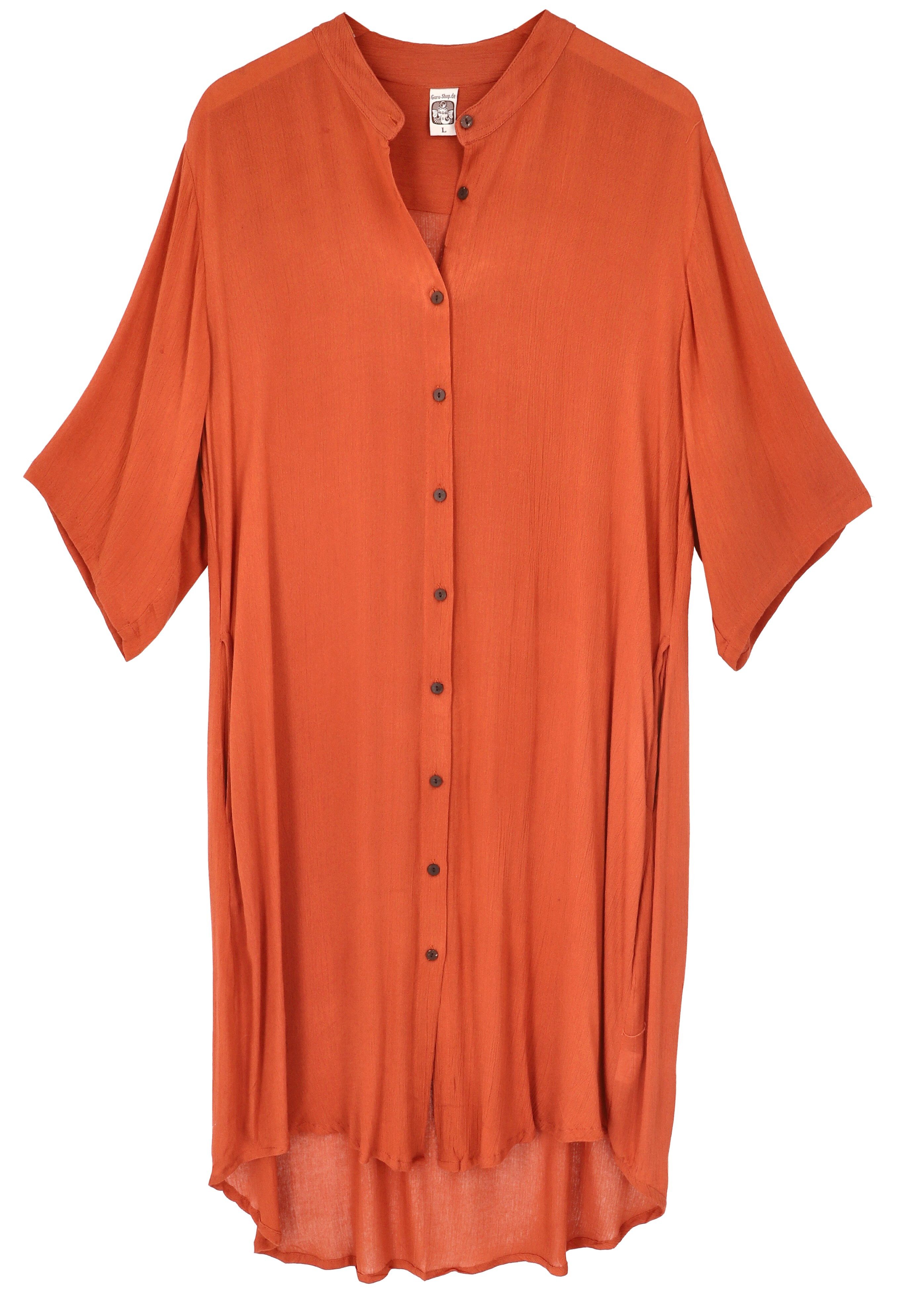 Guru-Shop Midikleid Boho Hemdkleid, lange Viscose Crepe Tunika -.. alternat günstig online kaufen