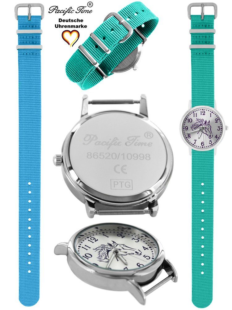 Design und violett Wechselarmband, hellblau Pferd und Kinder türkis Time Set - Versand Armbanduhr Mix Gratis Match Quarzuhr Pacific