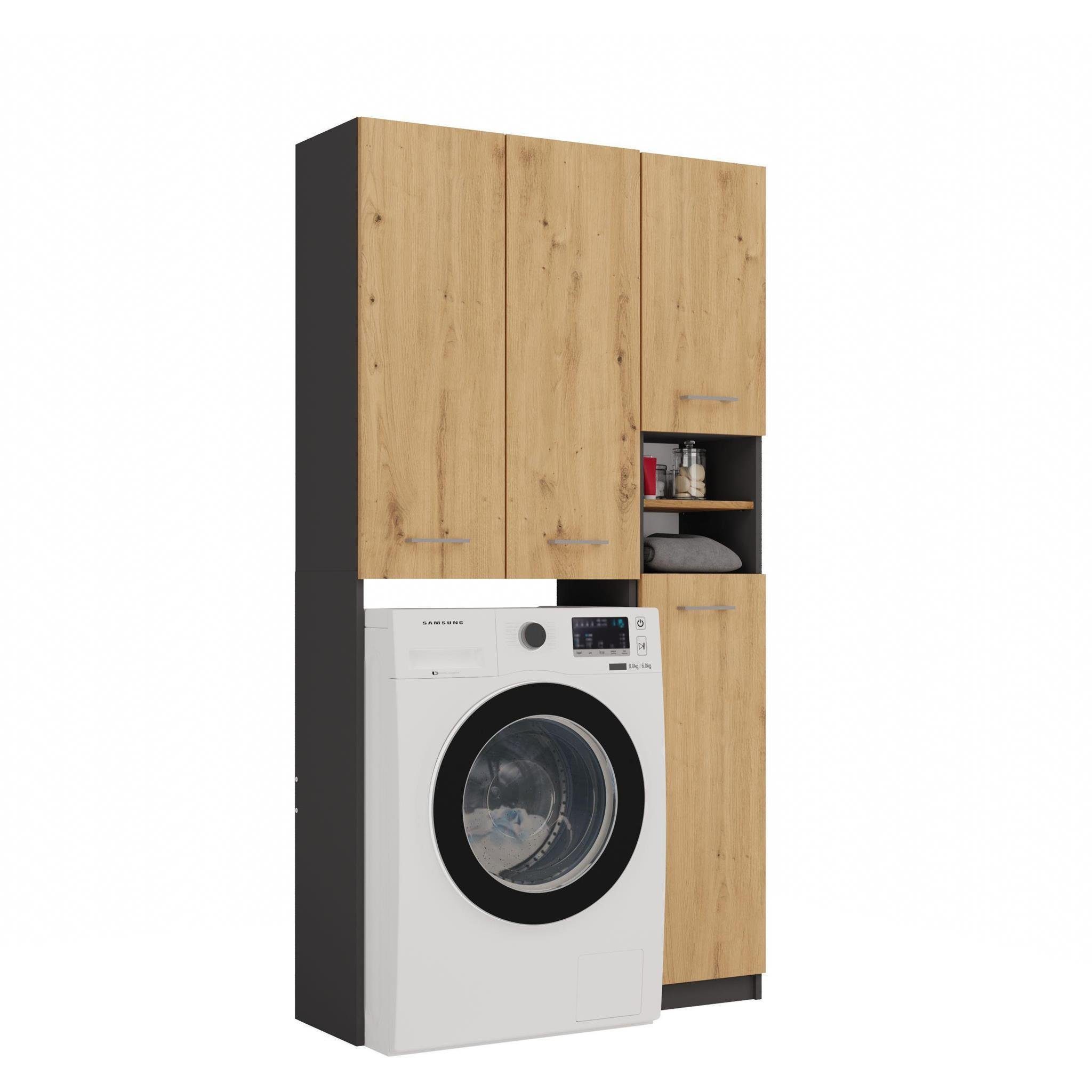 Beautysofa Badezimmer-Set Ardea DD, (Waschmaschinenumbauschrank und Hochsch günstig online kaufen