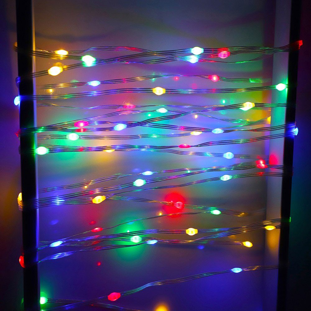 Bunt Party Deko Lichterschlauch, LED-Lichterkette weihnachten 20M-100M,Beleuchtung Garten Rosnek