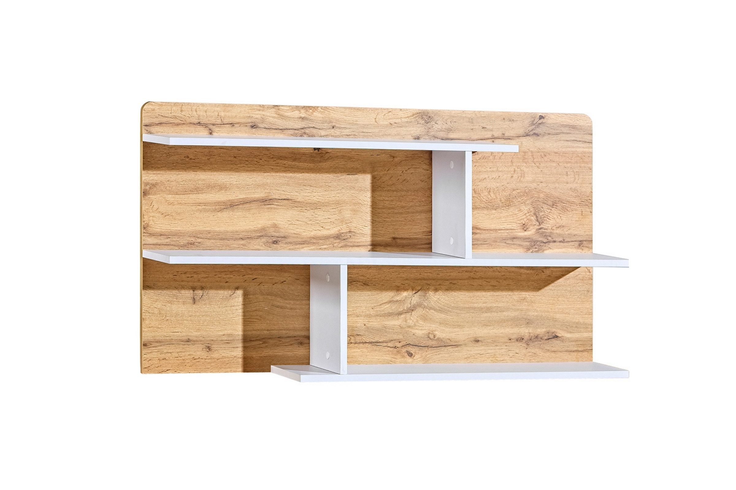 Deine Möbel 24 Hängeregal ARCO 12 Regal Wandregal Kinderzimmer Jugendzimmer 110 cm breit, Set 1-tlg., Weiß Matt Eiche Wotan