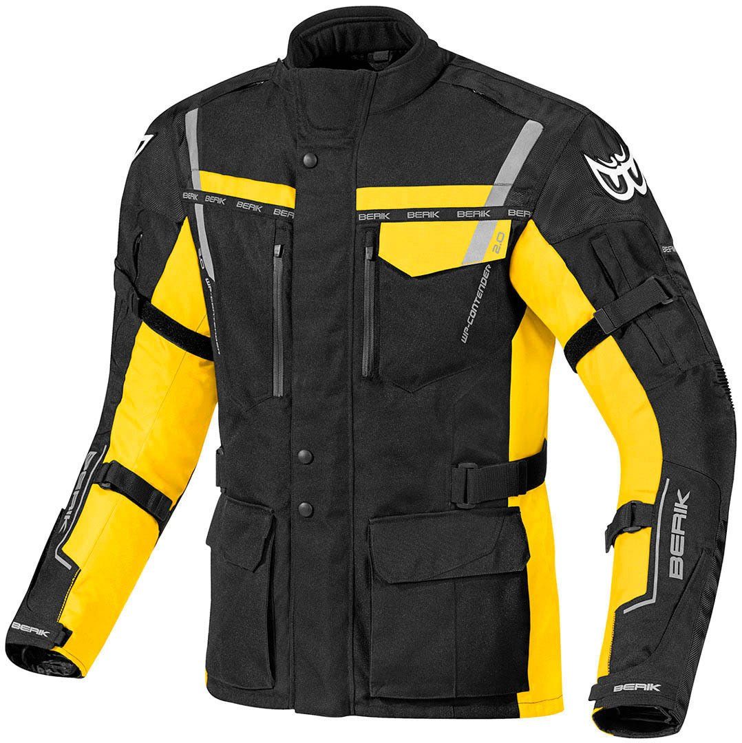 Berik Motorradjacke Torino wasserdichte Motorrad Textiljacke Black/Yellow
