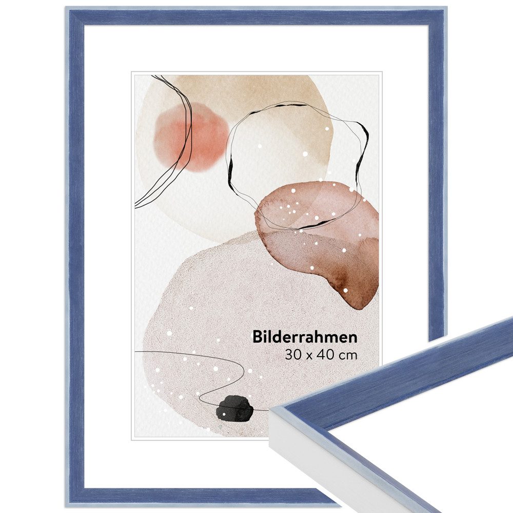 WANDStyle Bilderrahmen H080, Blau, aus Massivholz günstig online kaufen