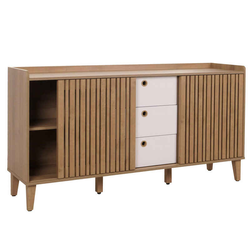 MCW Sideboard MCW-M48-S, Zwei Schiebetüren mit Schienensystem auf Rollen