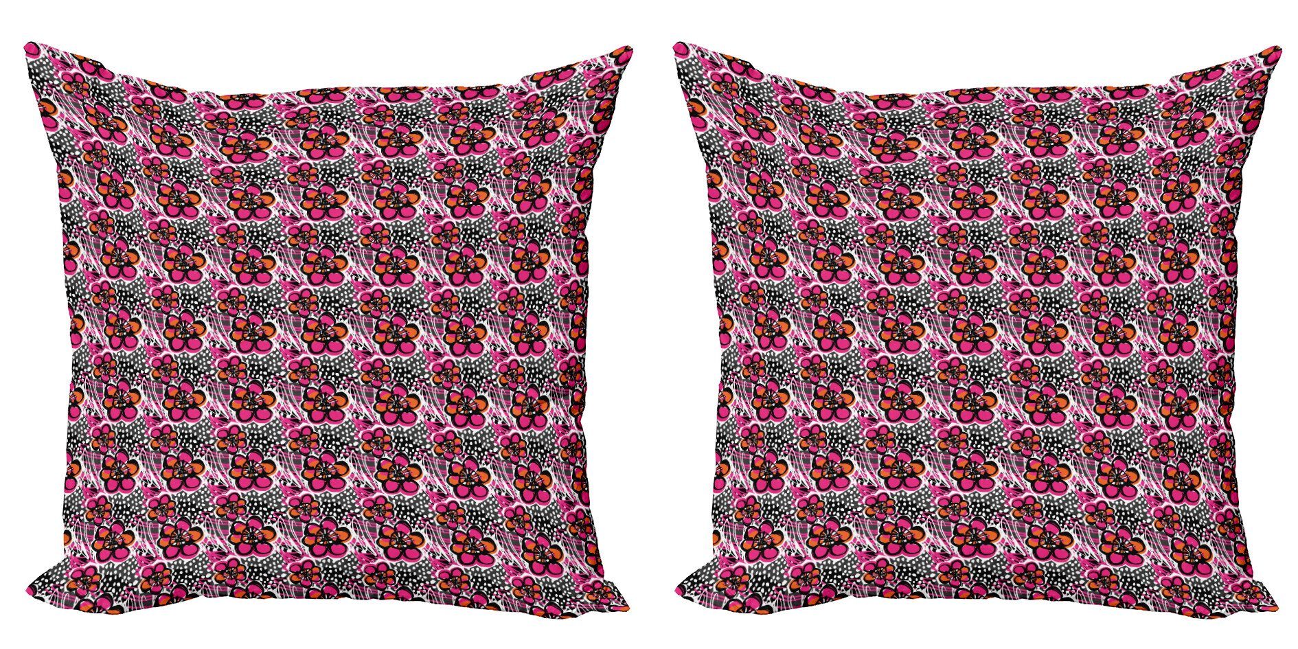 Kissenbezüge Modern Accent Doppelseitiger Blumenblüte Abakuhaus Abstrakt (2 Stück), Digitaldruck