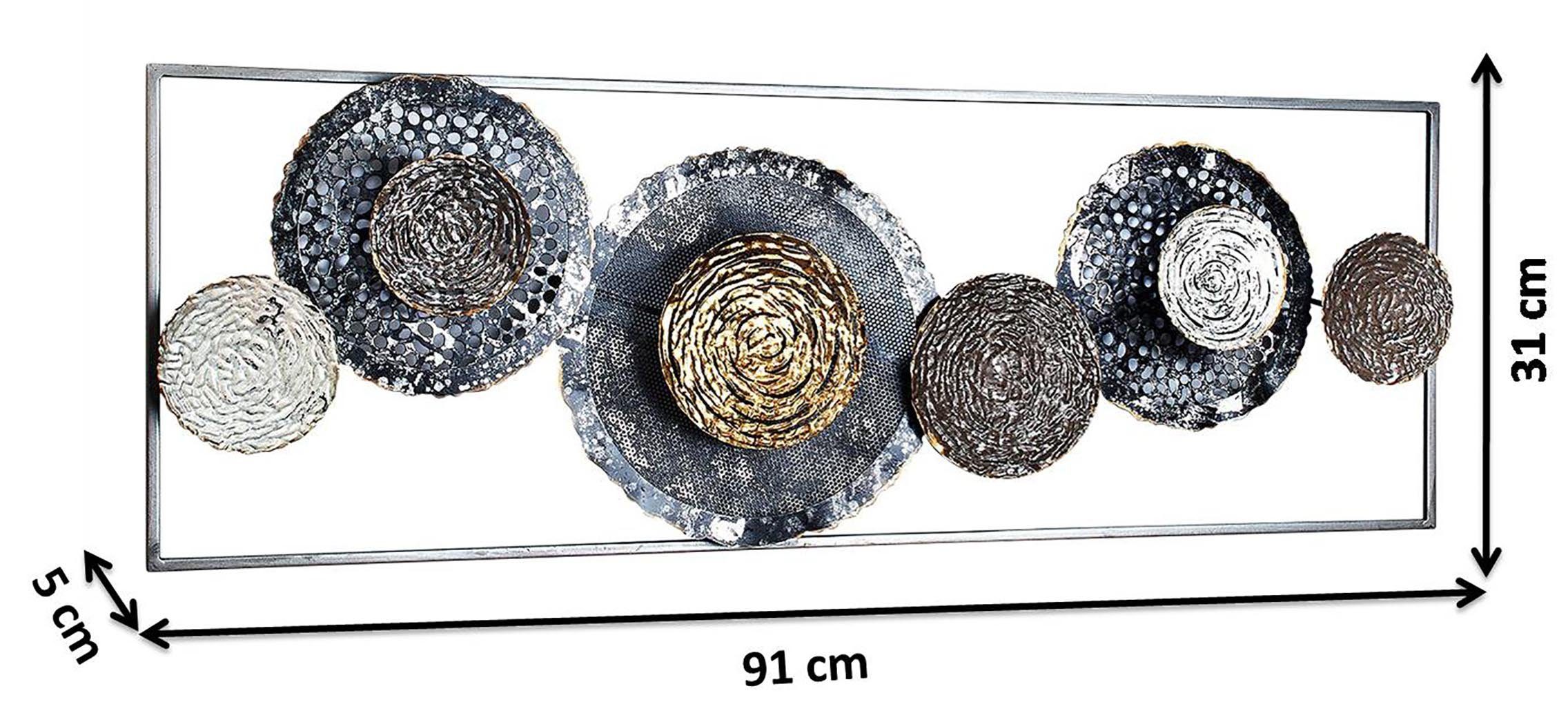 Kobolo Wandbild Metallbild 3D BLOSSOM in anthrazit und silber, verschiedene Strukturen – Bild 4 von 5