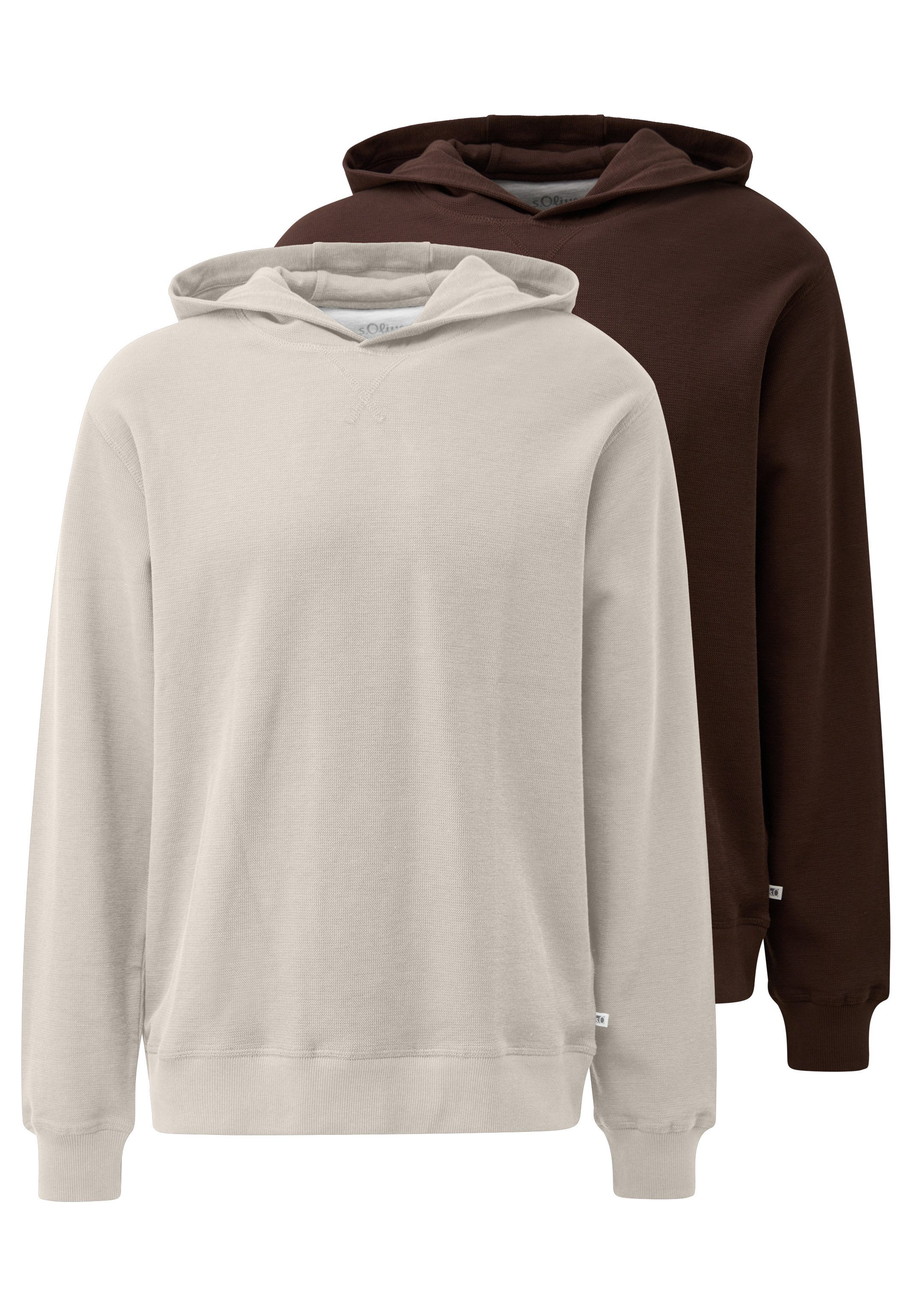 s.Oliver Hoodie 2er Pack Basic (Spar-Set, 2-tlg) Sweatshirt / Hoodie - Baumwolle - Atmungsaktiv