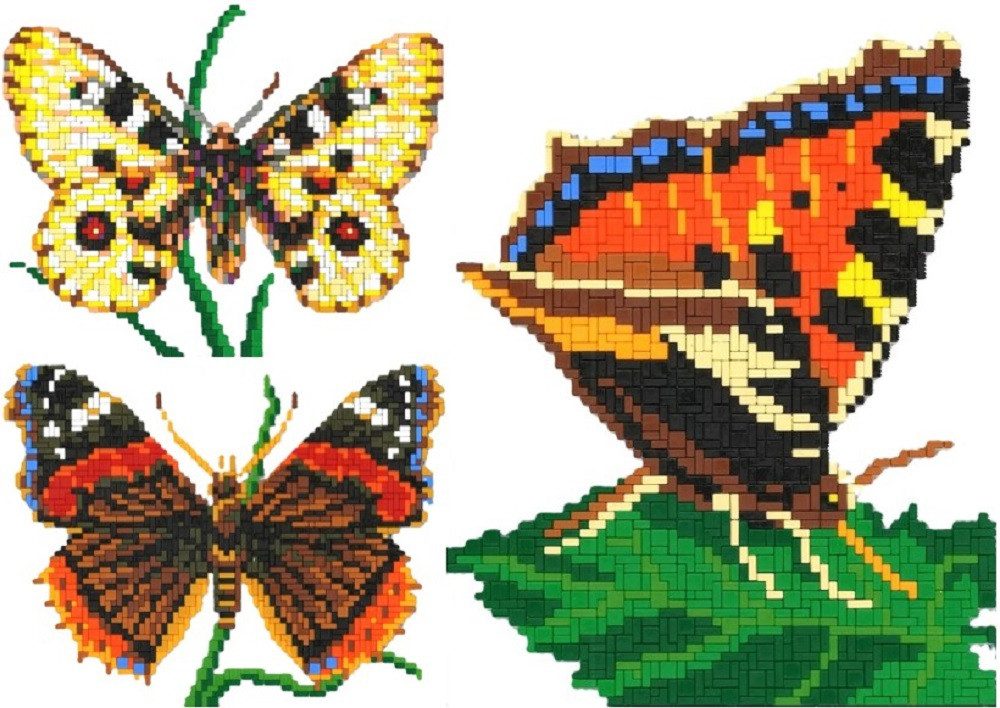 Stick it Steckpuzzle Schmetterlinge 3 in 3, 5000 Puzzleteile, Bildformat: je 26 cm x 33 cm