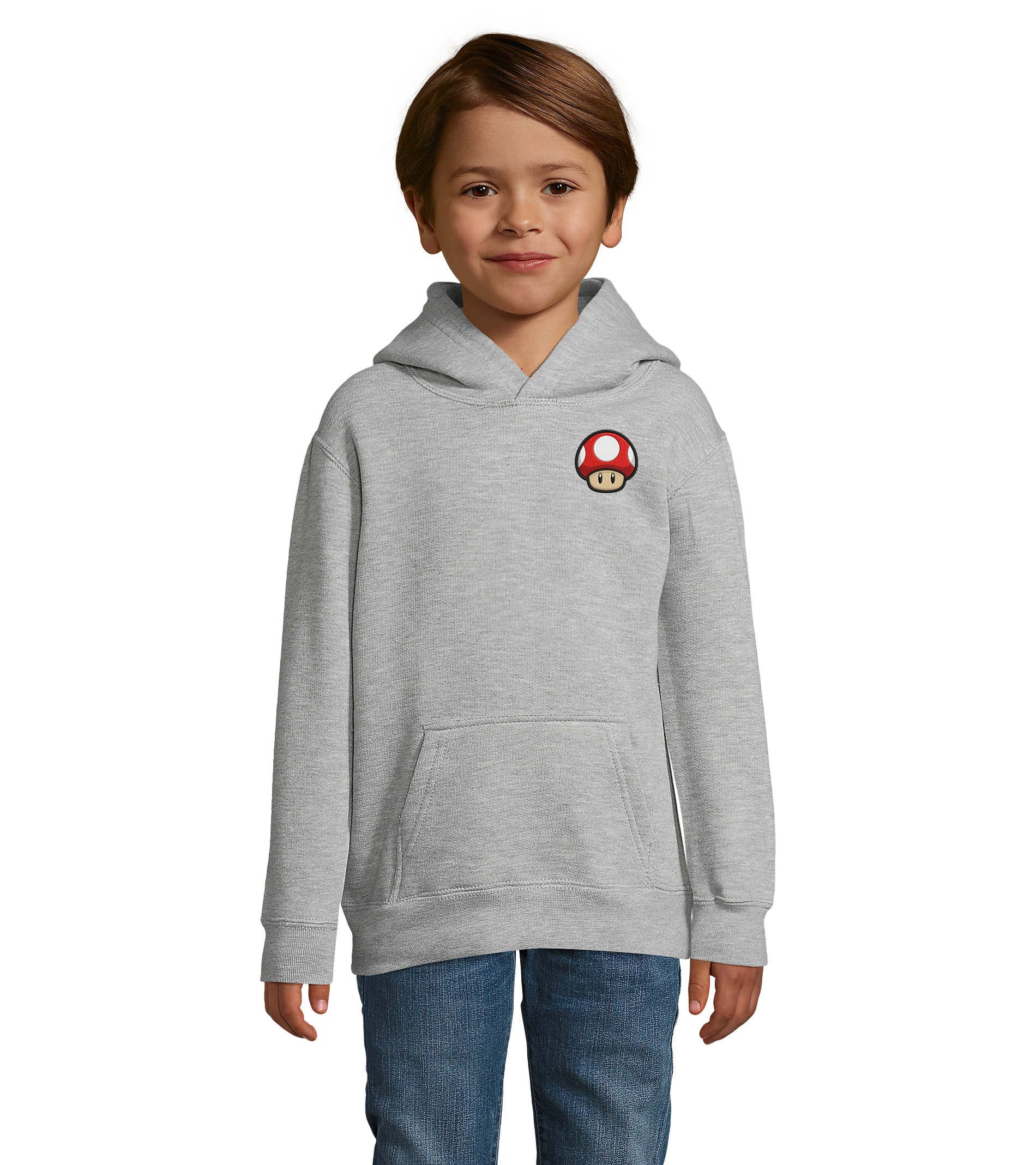 Blondie & Brownie Hoodie PilzFacePatch Kinder Hoodie Pilz Patch Cartoon Gaming Freizeitlook (Einzelartikel, 1-teilig) PilzFacePatch Kinder Freizeit Kapuzenhoodie