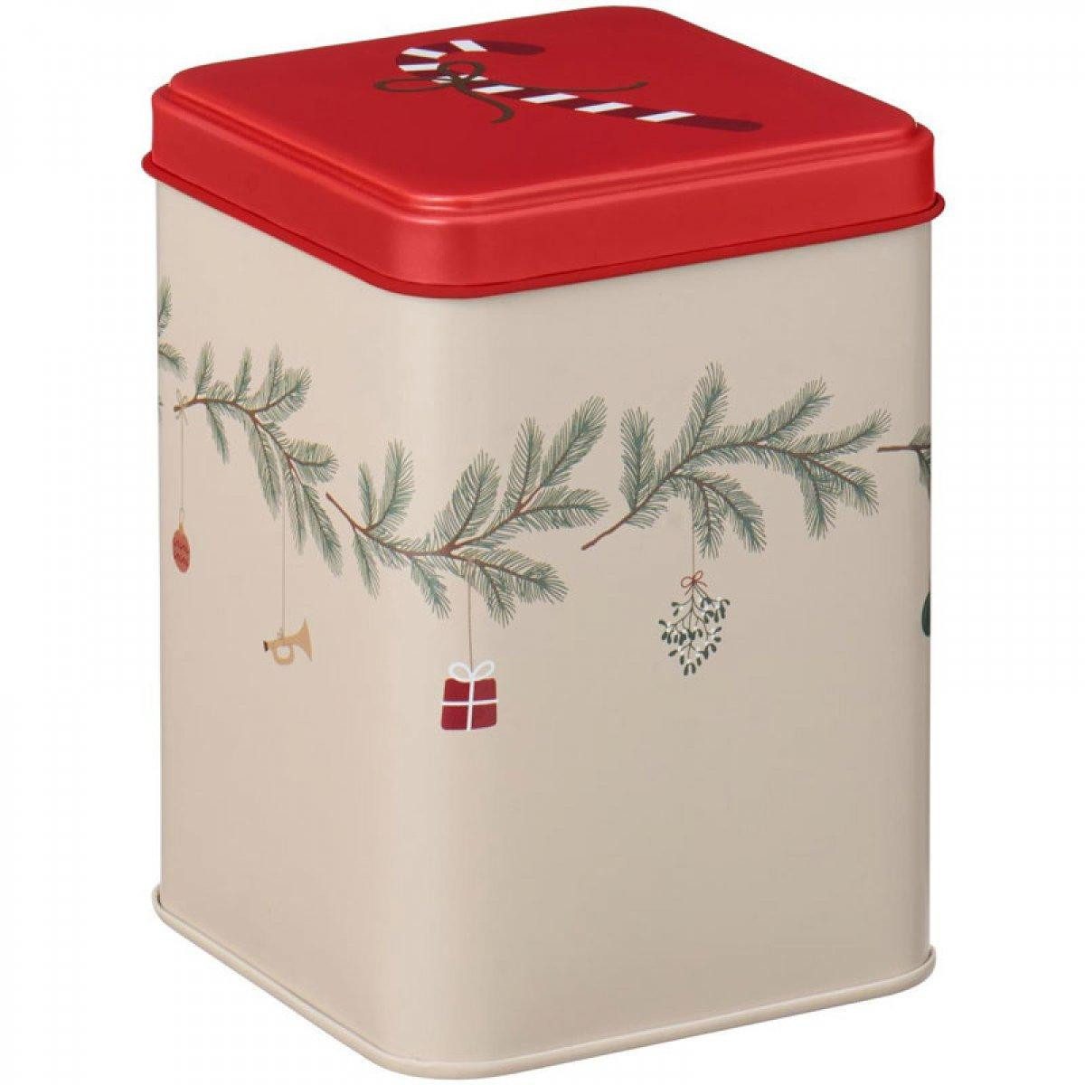Ib Laursen Keksdose Ib Laursen Gebäckdose mit Weihnachtsgirlande Nostalgic Christmas Eckig