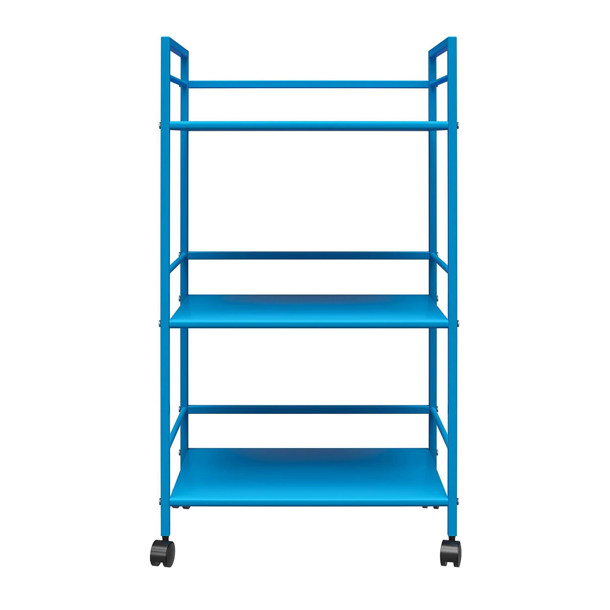 Metall Cache, Rollwagen blau mit Fächer, 3 loft24 cm Breite 43 aus