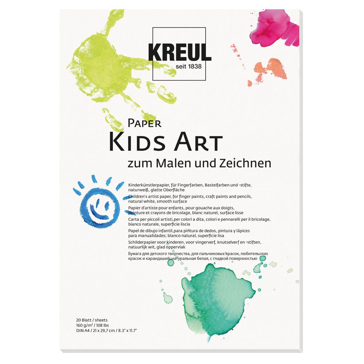 C. KREUL Kraftpapier KREUL Kinder-Künstlerpapier KIDS ART 160g/m² naturweiß DIN A4 20 Blatt