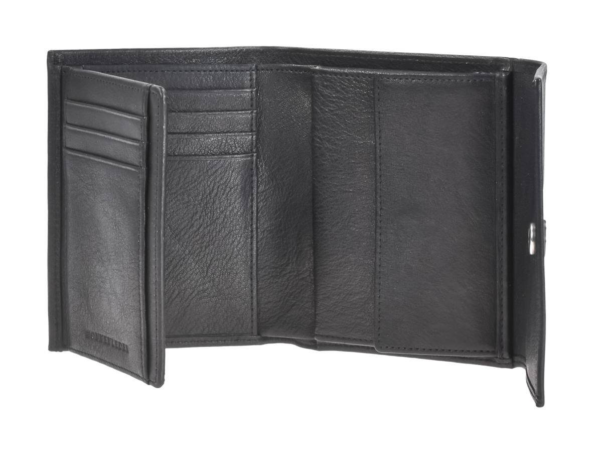 Querformat Geldbörse 12,5x10,5x3 Geldbörse, sehr Rems, Sonnenleder cm, edel schwarz Portemonnaie,