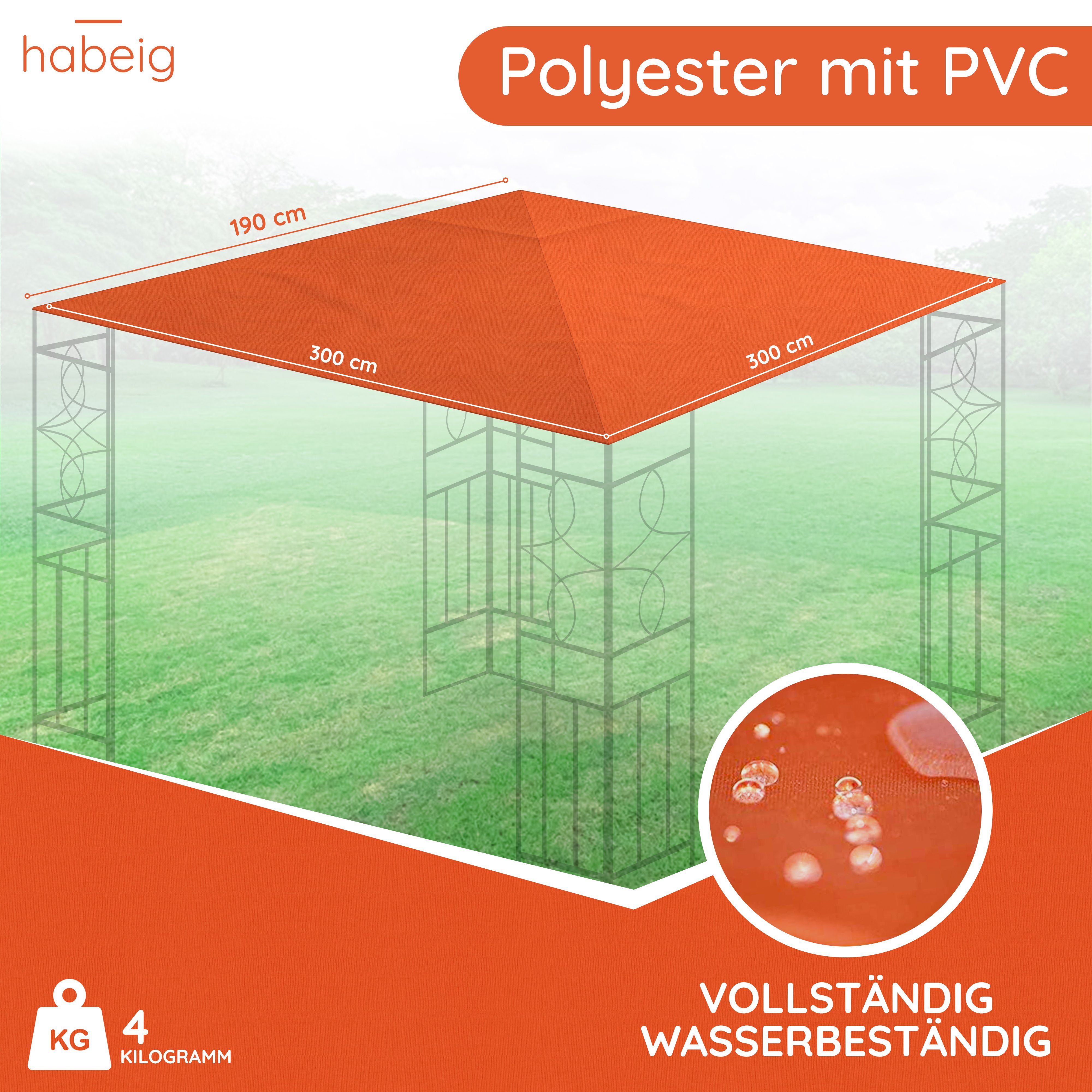 habeig Pavillon-Ersatzdach Ersatzdach 340g/m² SPITZ PVC günstig online kaufen
