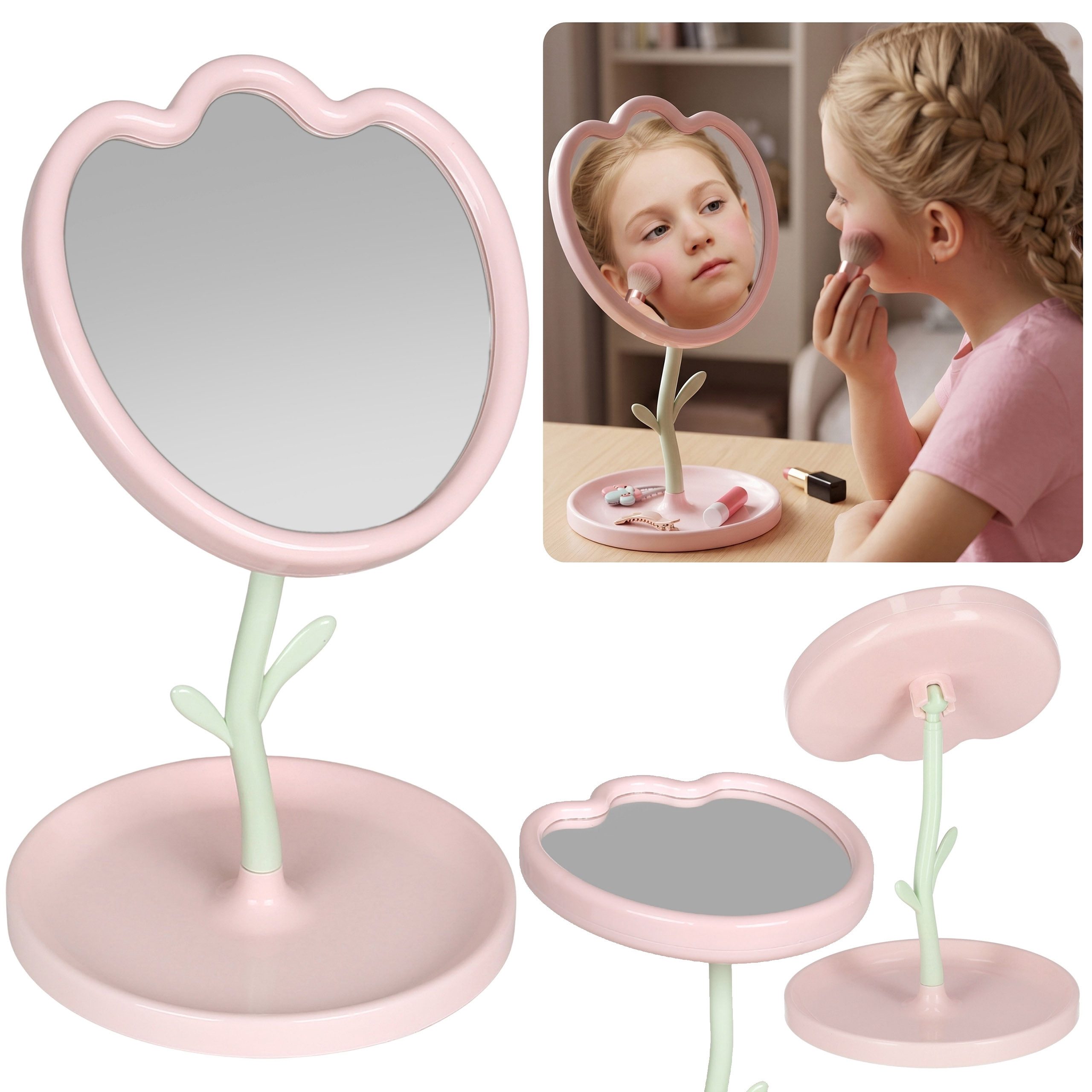 Sarcia.eu Standspiegel Standspiegel für den Schminktisch, Spiegel in Blumenform für Mädchen