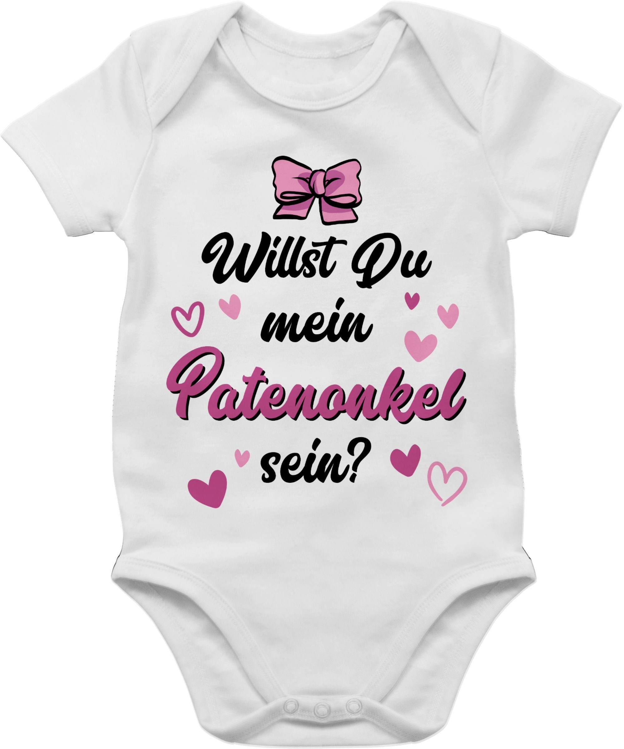 Shirtracer Shirtbody Willst du mein Patenonkel sein schwarz rosa Pate Patenonkel