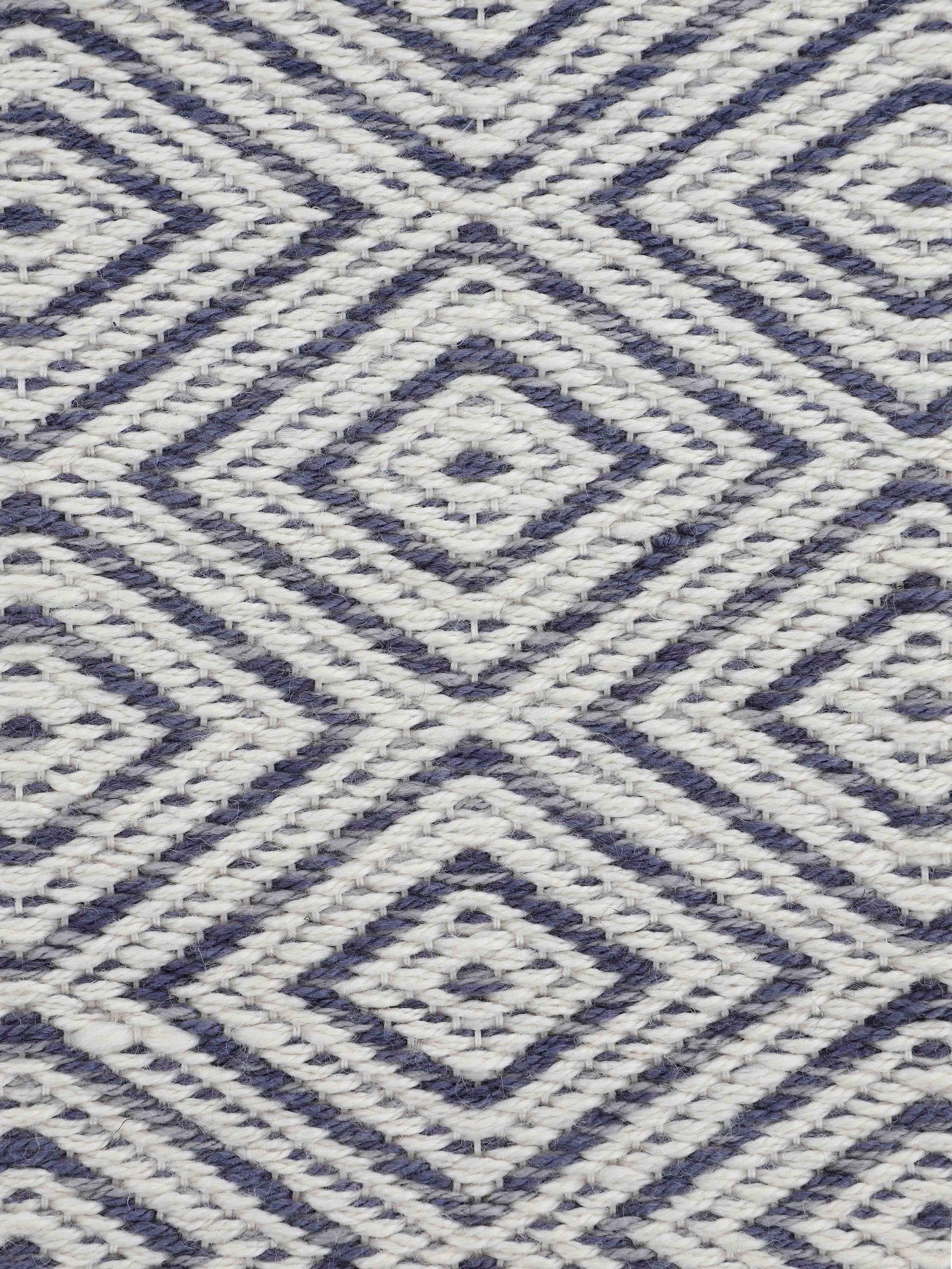 Teppich Frida (PET), Sisal carpetfine, Wendeteppich, 7 Material mm, Höhe: 100% Optik recyceltem Flachgewebe, blau rechteckig, 200