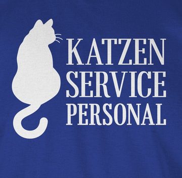 Shirtracer T-Shirt Katzen Servicepersonal weiß Katzenbesitzer Geschenk