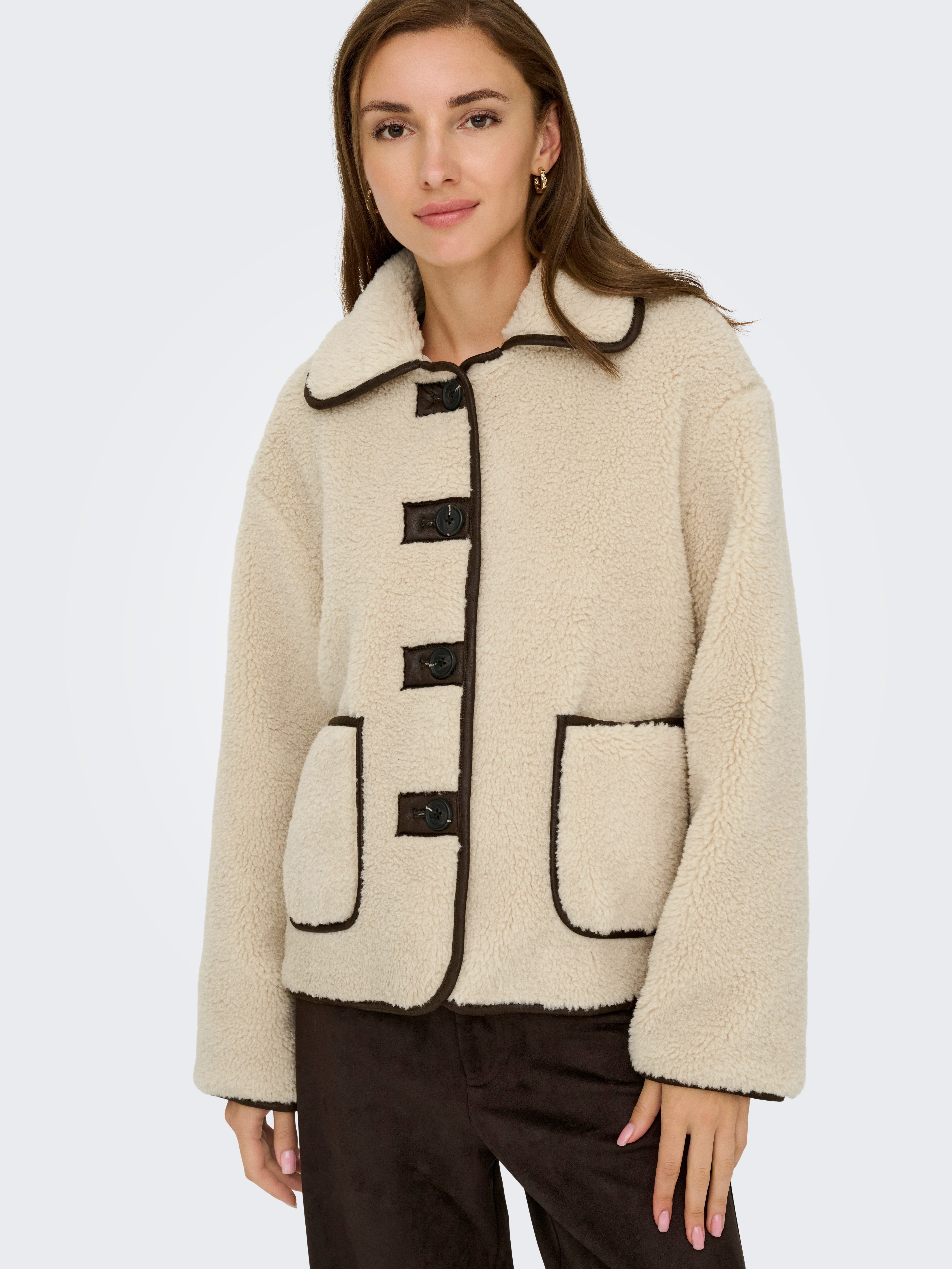 JDY Plüschjacke JDYNOELLA LIFE TEDDY JACKET OTW NOOS Kunstfaser