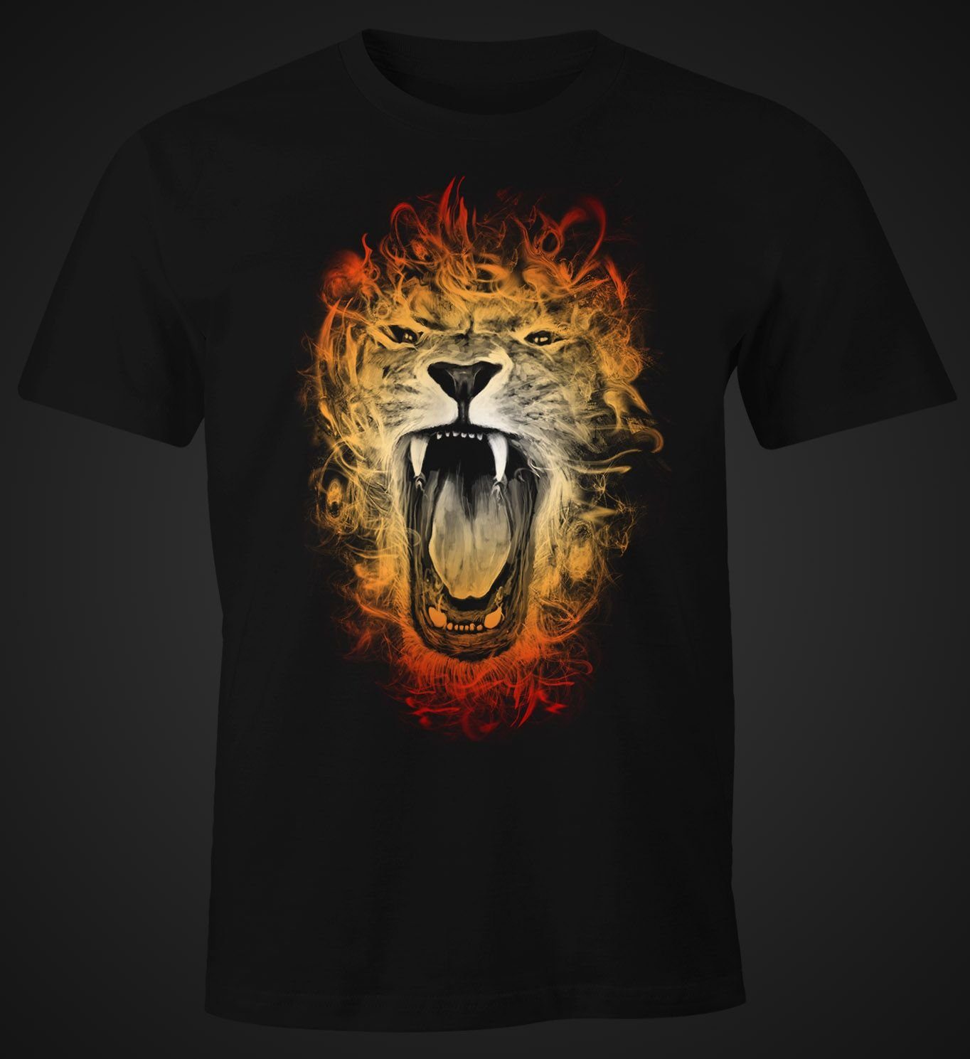 Print-Shirt Herren T-Shirt Löwe Lion Inferno günstig online kaufen
