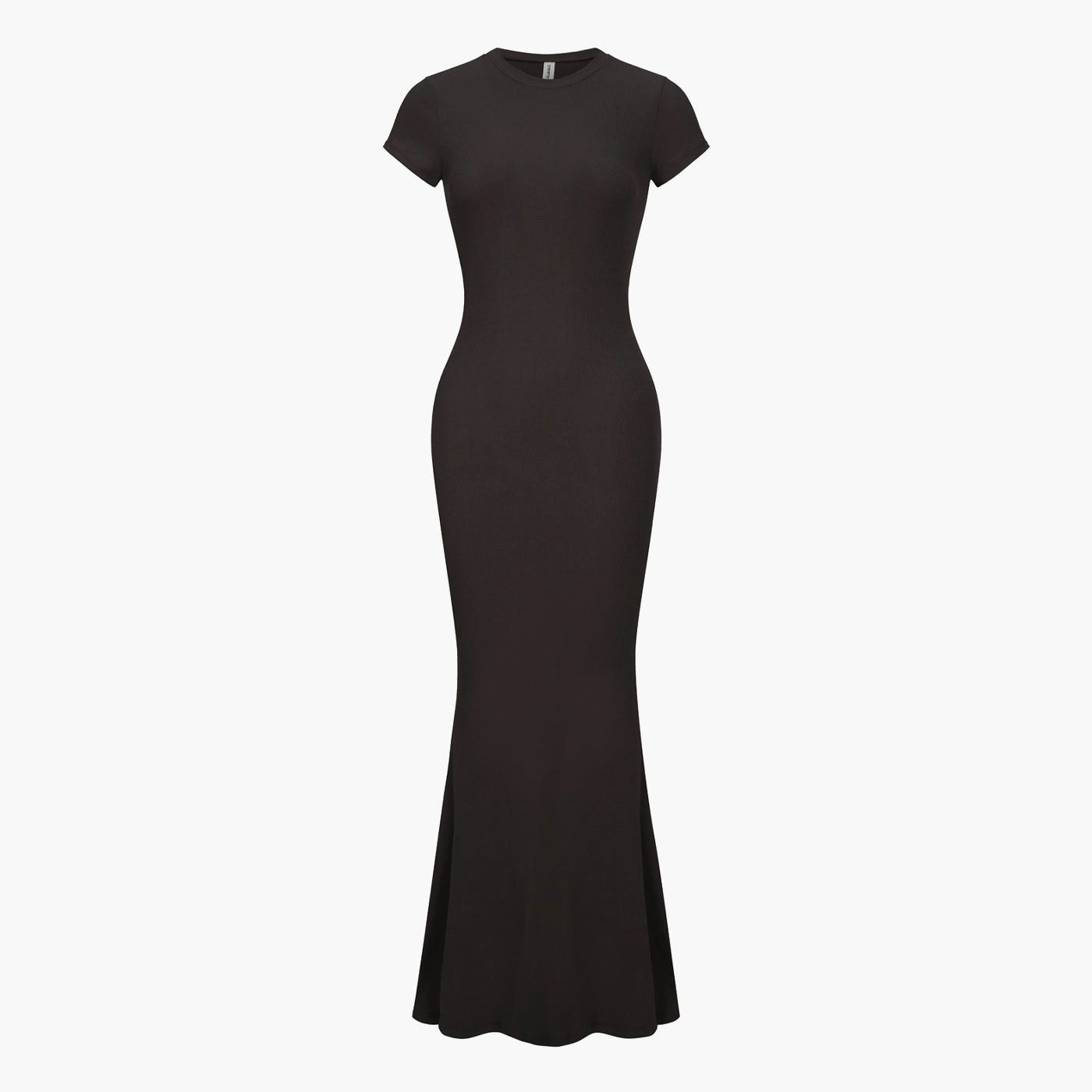 Creamy Fabrics Jerseykleid Ribbed T-Shirt Maxikleid-Ash Brown-L (1-tlg) günstig online kaufen