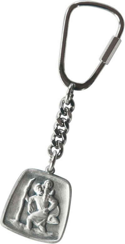 PistolaPeppers Schlüsselanhänger mit Gravur Christopherus St. Christophorus Schutzpatron Schlüsselanhänger Metall Relief