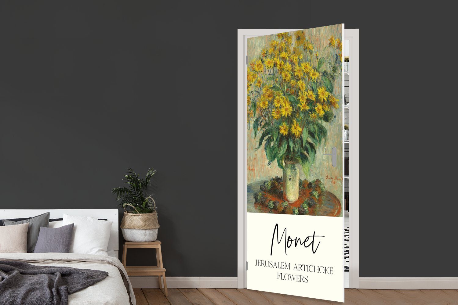 Meister Matt, - Türtapete - Alte Fototapete Malerei (1 Türaufkleber, MuchoWow Tür, für Monet, 75x205 cm bedruckt, St),