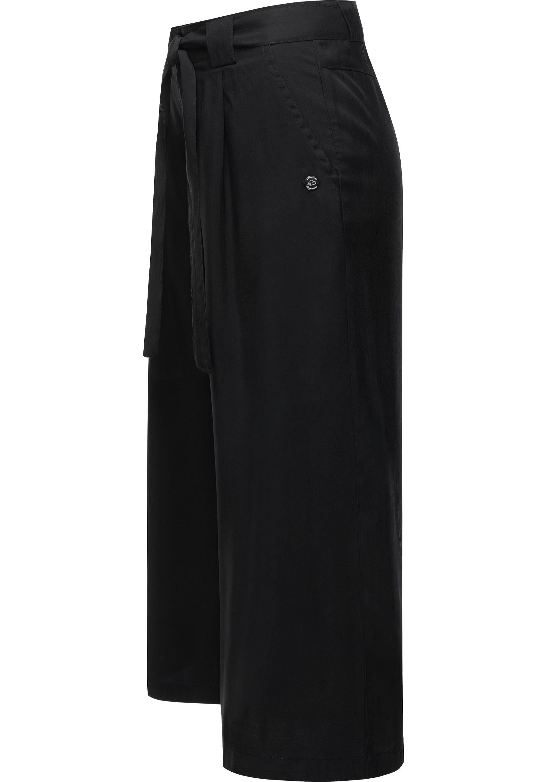 Gürtel Ragwear schwarz Stylische Hose Yarai mit Stoffhose Culotte
