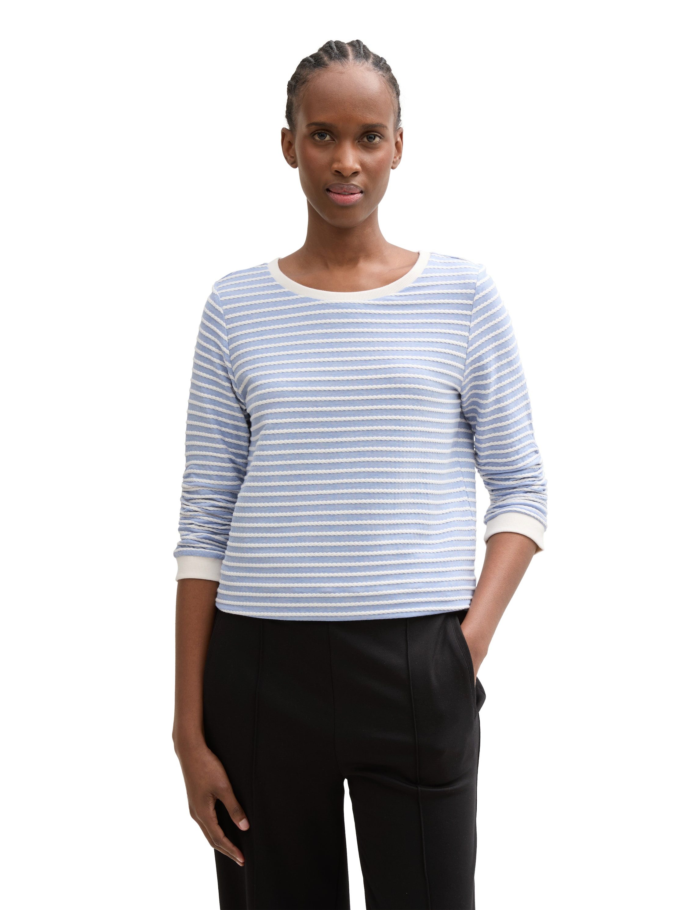 TOM TAILOR Denim Sweatshirt mit gestreifter günstig online kaufen