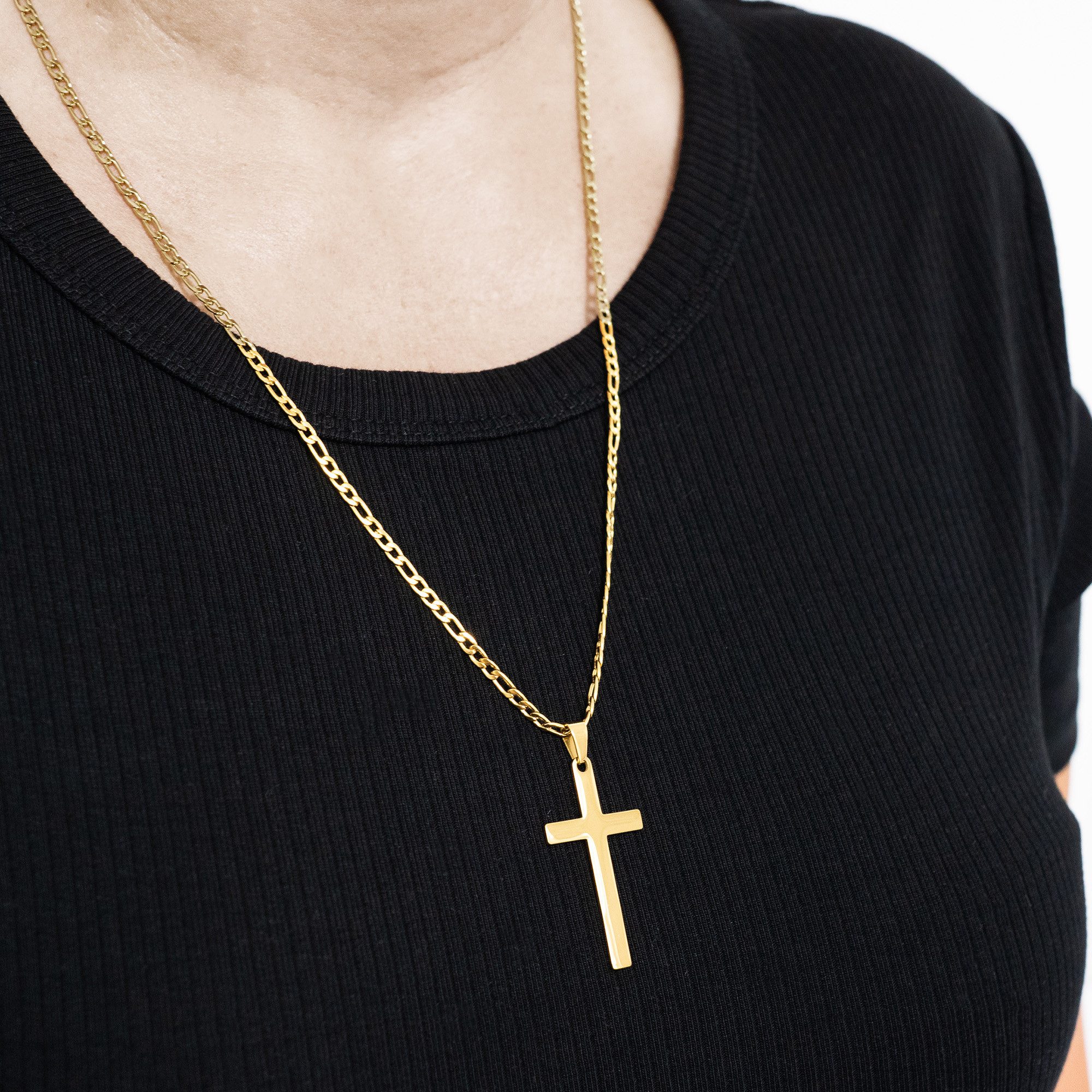 UNIQAL.de Kreuzkette UNIQAL Kreuz Halskette mit Anhänger Symbol (Edelstahl, Casual Style, Unisex, Basic, Deutsches Patent-und Markenamt), Kreuzanhänger