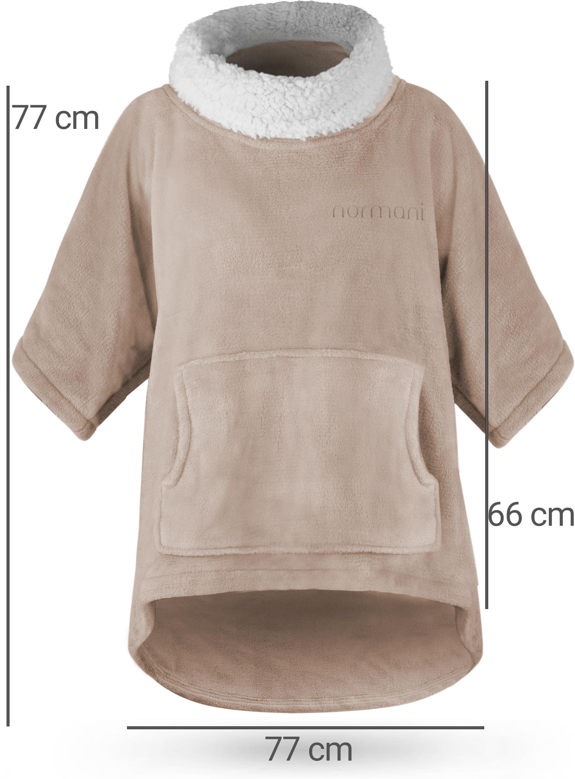 normani Fleecepullover Oversize Pullover Merlo Kuscheliger Home-Pulli mit Rollkragen