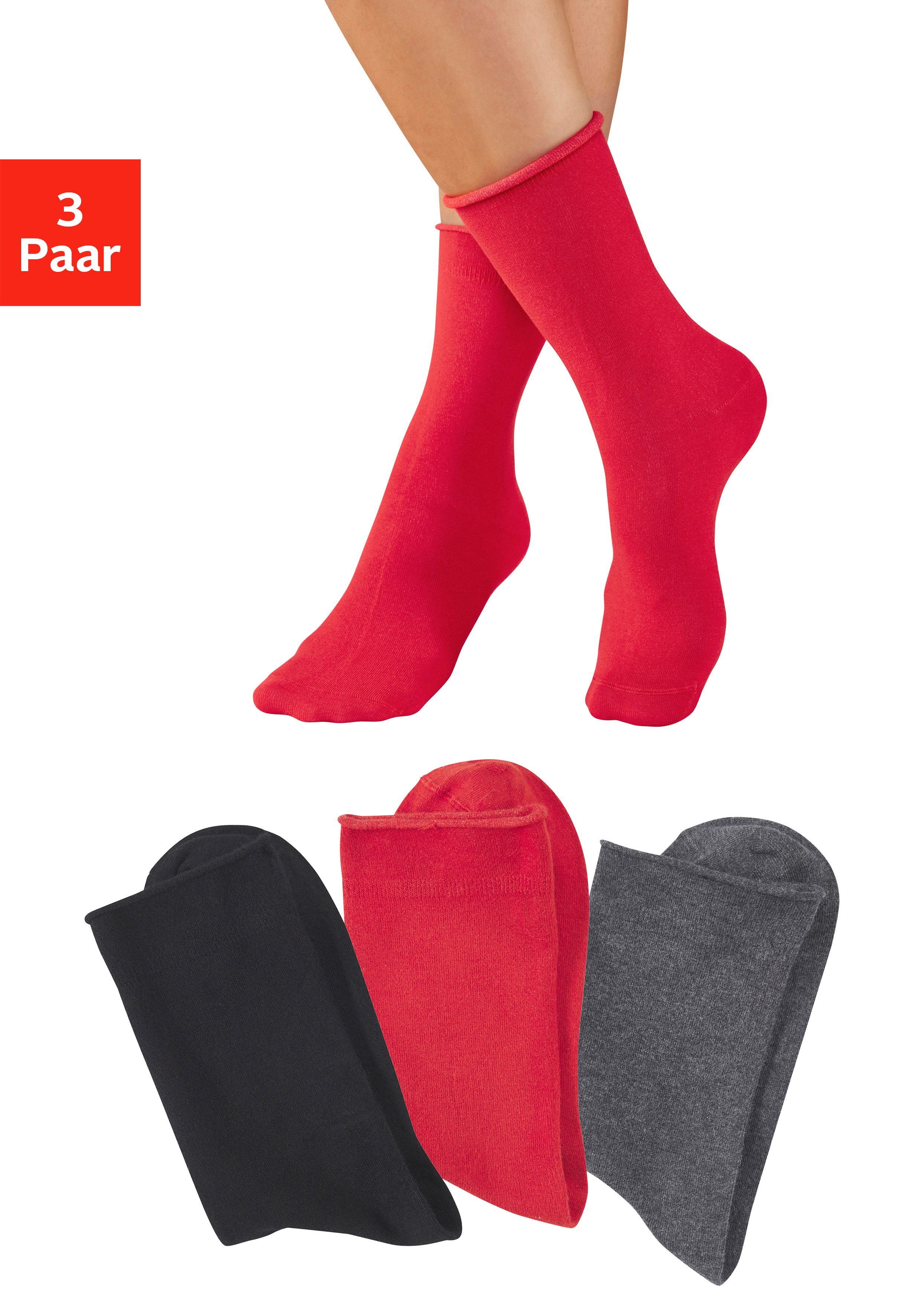 H.I.S Basicsocken (Packung, 3-Paar) mit extra weicher Viskose