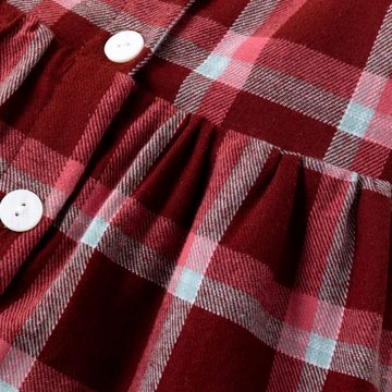 suebidou Midikleid Latzkleid Trägerkleid kariert Kleid halblang für Mädchen verspielt
