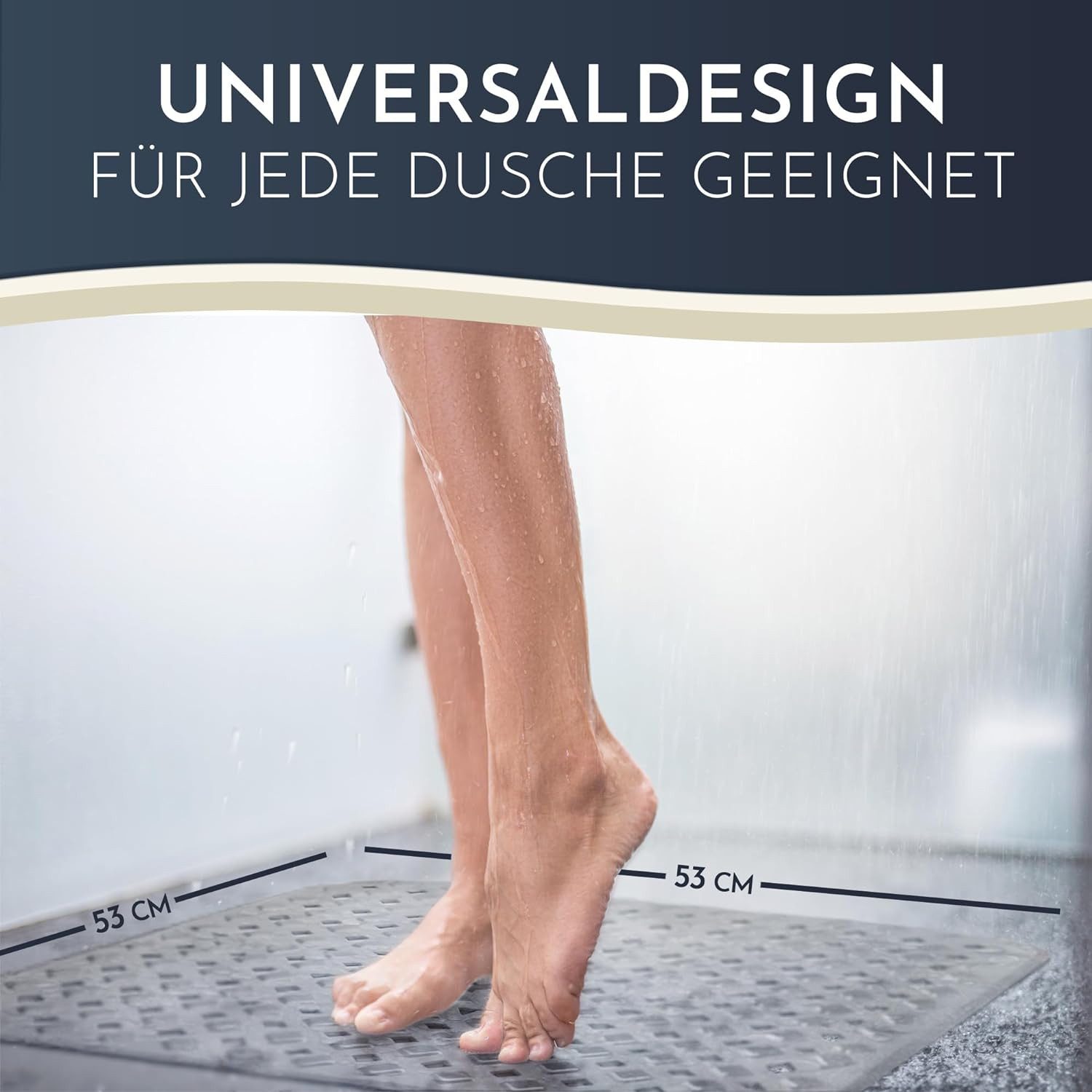 Homerella Duschmatte rutschfest - 100% BPA frei - Inkl. 2 Haken zum Aufhäng günstig online kaufen