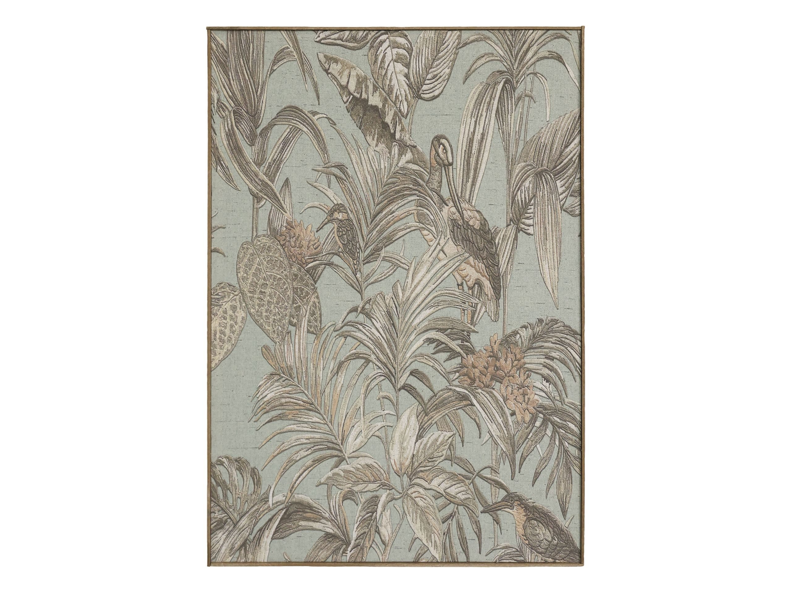 Chic Antique Wandbild Vintage Wandbild Kranich Retro Druck 77 x 53 cm