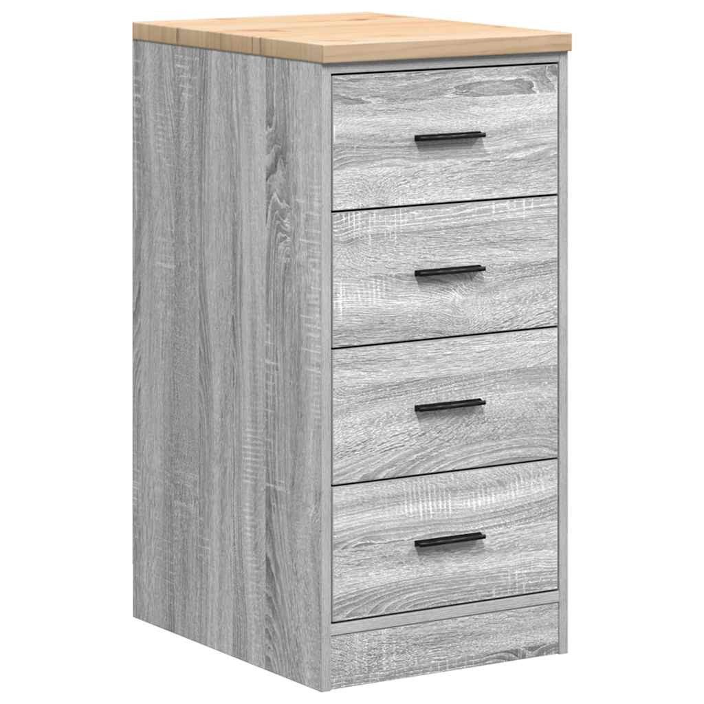 vidaXL Schrankmodule Garagen-Aufbewahrungsschrank Grau Sonoma Massivholz günstig online kaufen