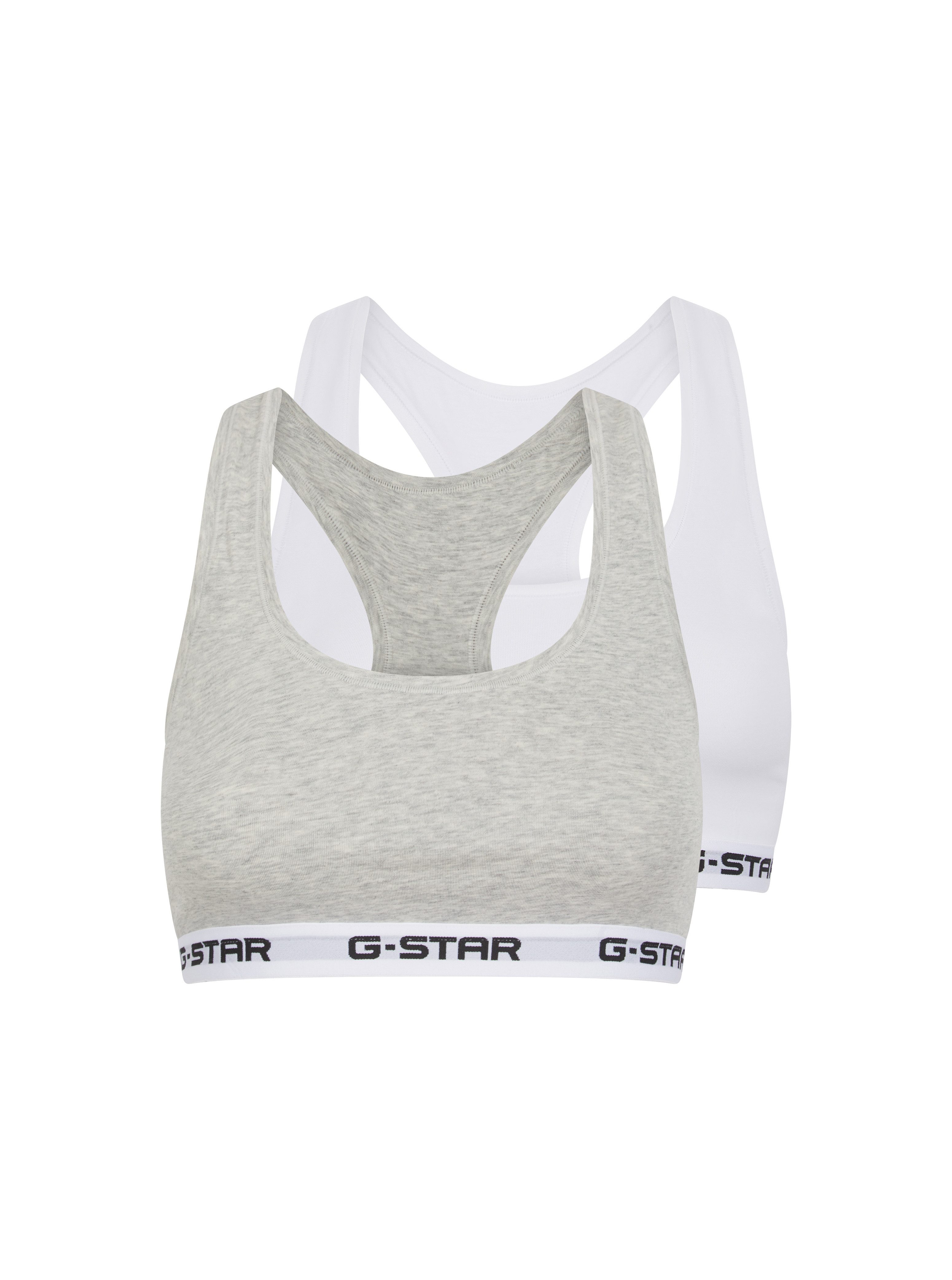 G-STAR Bralette CARNELIAN, BRAS 2 PACK RACERBACK (Packung, 2-tlg) mit Logo-Saum