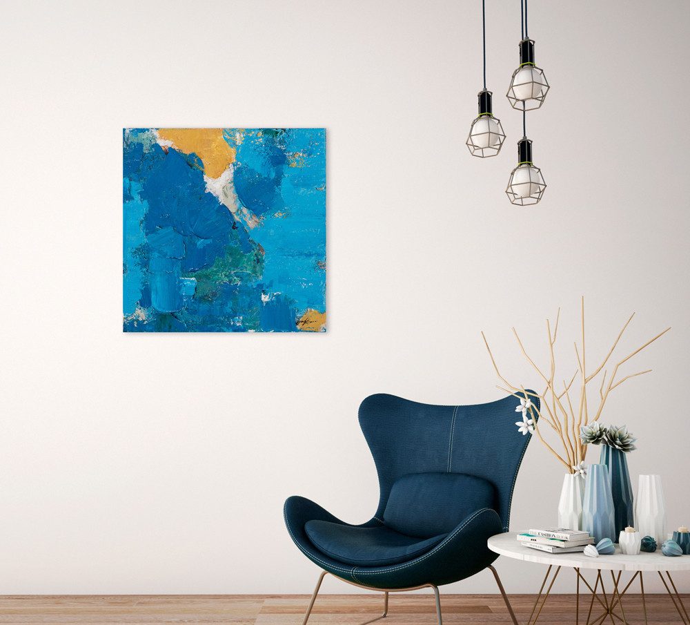 ArtUniverse Gemälde Strahlendes Blau 60x60 cm, Abstrakt