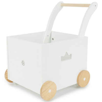 BIECO Lauflernhilfe Bieco Lauflernwagen Holz ab 1 Jahr Multifunktionale Baby Lauflernhilfe Laufwagen für Babys in schlichtem Design Baby Gehhilfe Lauflernhilfe für Babys Baby Laufwagen mit Stauraum
