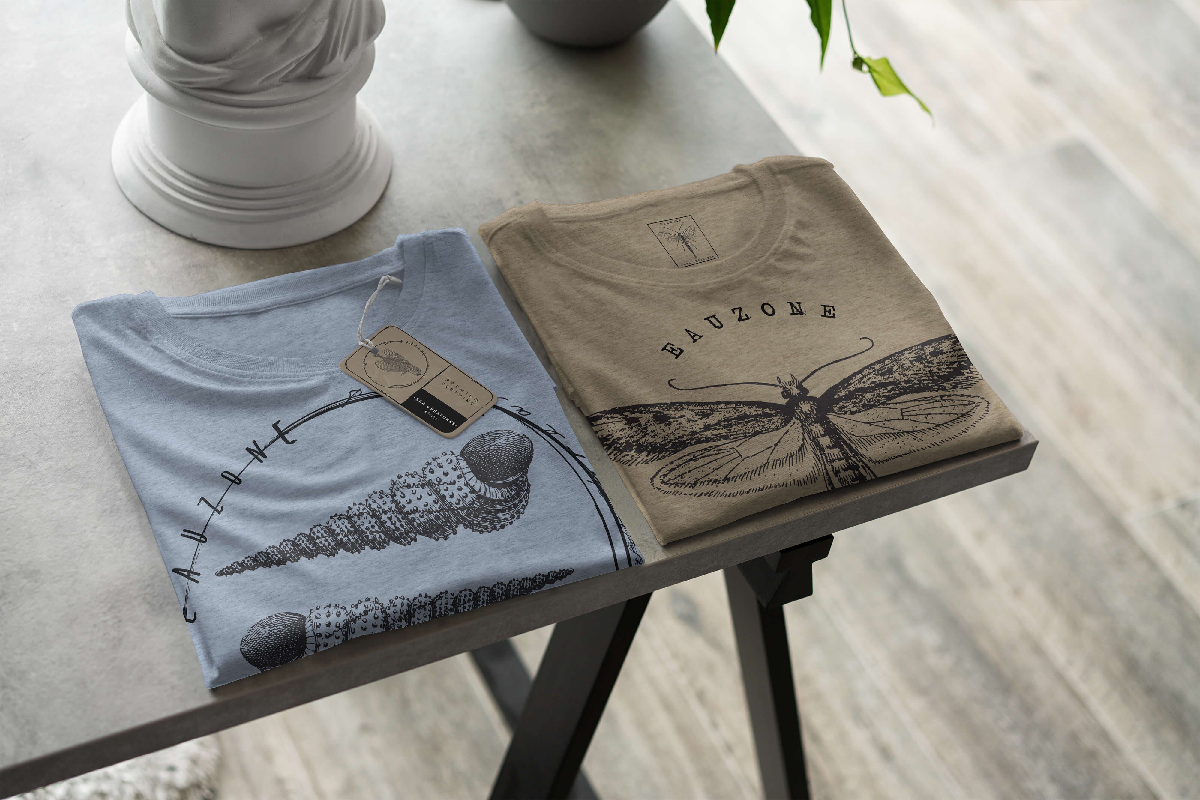 Sinus Art T-Shirt Serie: T-Shirt Schnitt Sea 092 Struktur - Stonewash Sea Creatures, Denim Fische feine sportlicher / und Tiefsee