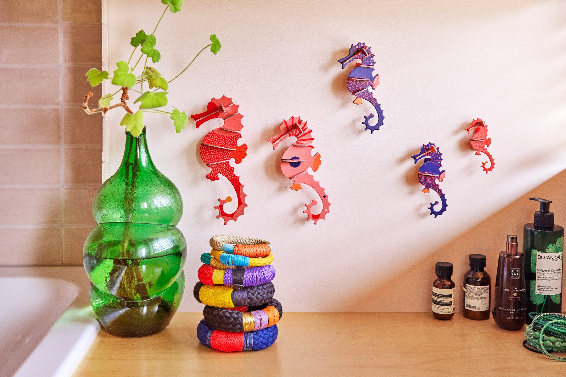 studio ROOF Wanddekoobjekt 5er Set 3D Seepferdchen (5 St), Zum Zusammenstec günstig online kaufen